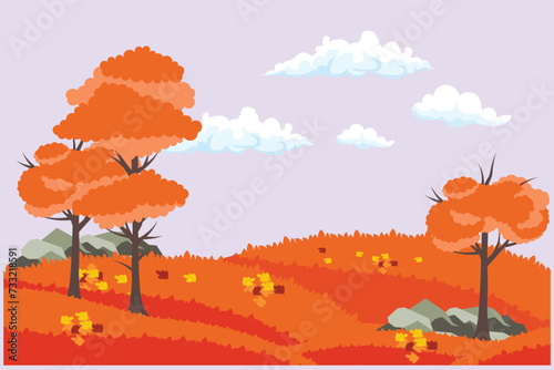 Four seasons concept. Colored flat vector illustration isolated.