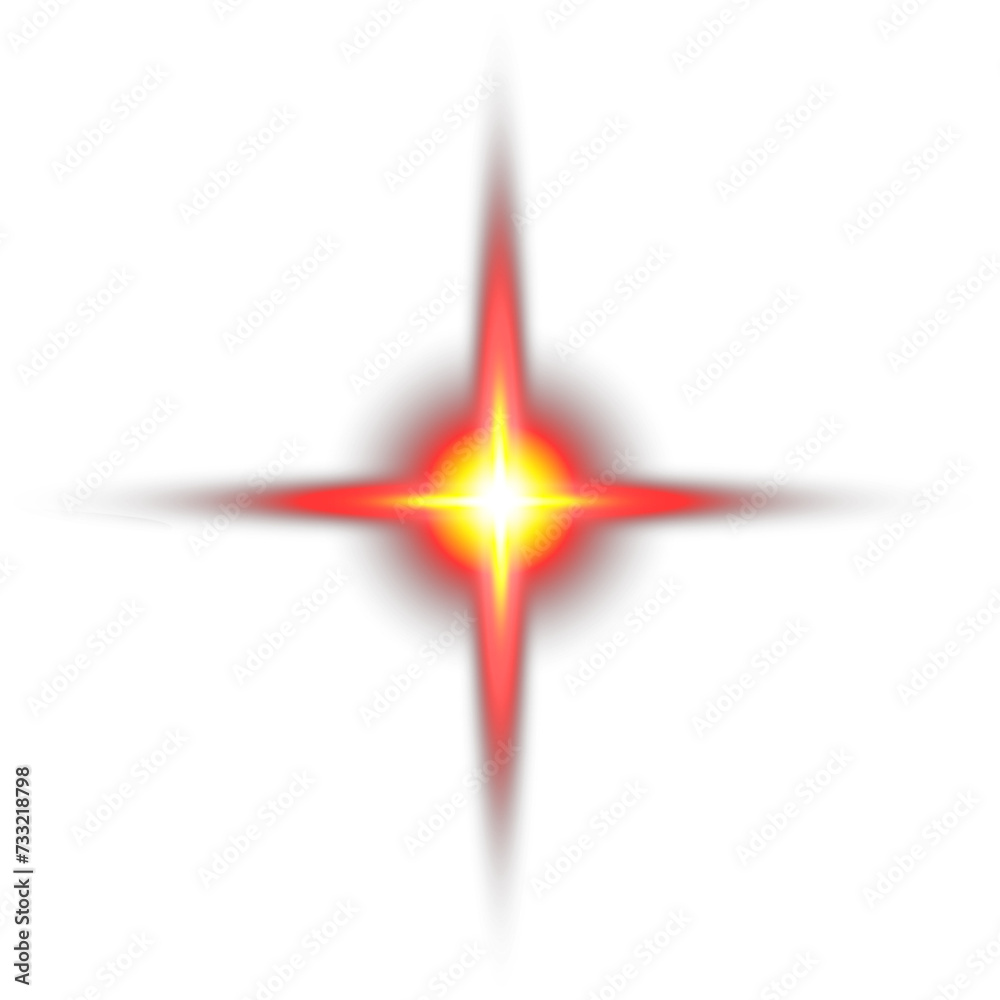 Obraz premium red star light flare isolated