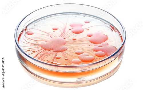 Petri Dish with Agar and Microbial Culture Isolated on Transparent Background PNG.