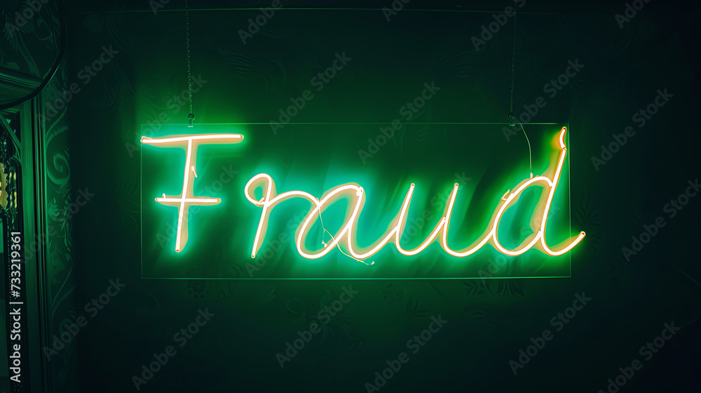 Obraz premium Fraud written in neon sign letters 