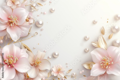 cream background with flowers