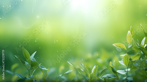 Green leaves eco friendly background with copy space for text