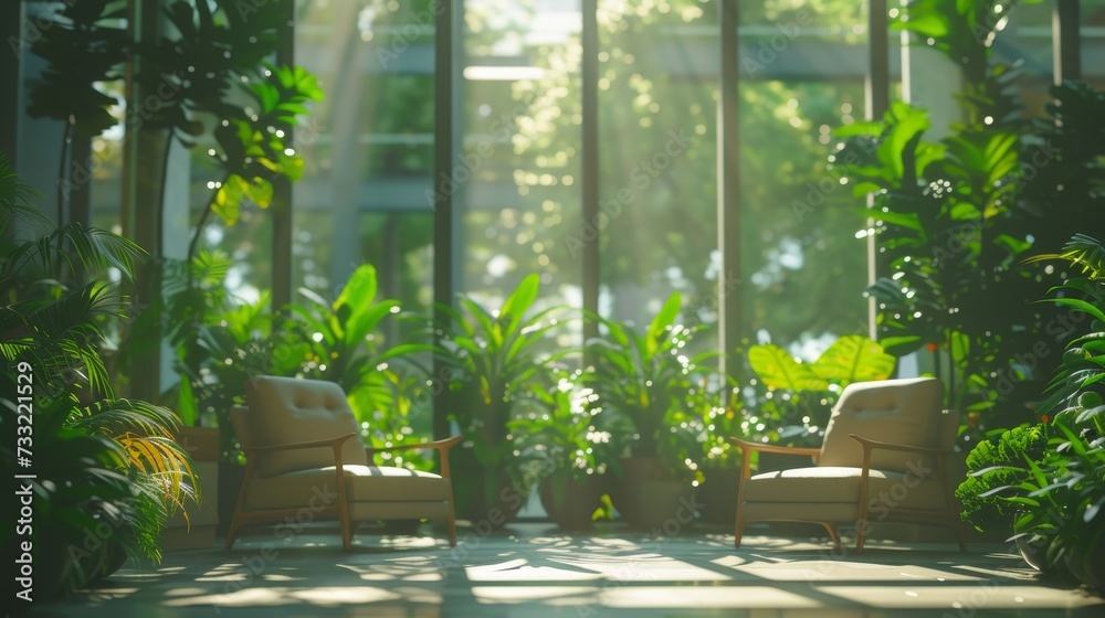 Green Workspace Haven: Natural Light and Productivity Green Workspace Haven: Natural Light and Productivity