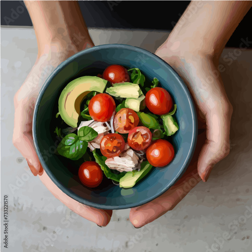 person preparing salad