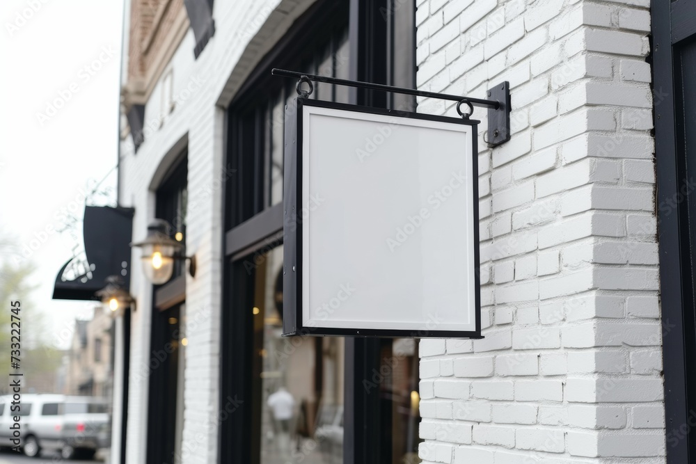 White empty outdoor business signage mock up to add company logo
White empty outdoor business signage mock up to add company logo