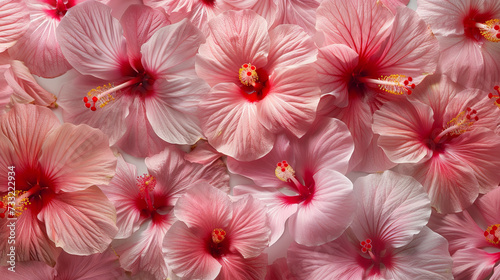 Hibiscus tropical flowers filling the frame, graphic banner