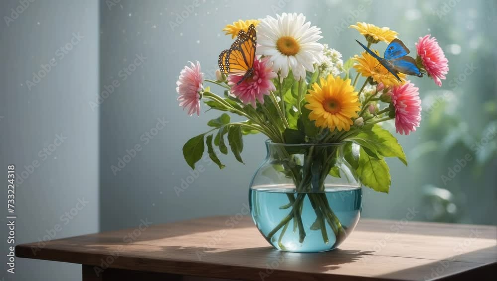 custom made wallpaper toronto digitalbutterfly landed flowers in vase
