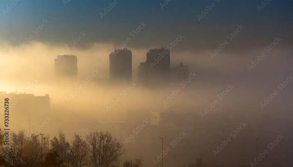 Fototapeta premium Generated image of a fog in the city