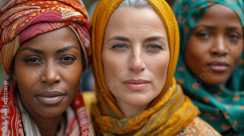 Portrait of beautiful women, diverse group of business women,ai