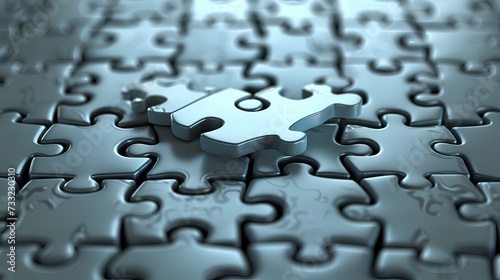 A vibrant image capturing the intricate details of a puzzle piece, symbolizing connection, teamwork, and problem-solving in business
