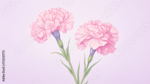 Clipart of pink carnation and pink background