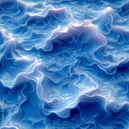 Waves as background pattern on a seamless tile, ai generated