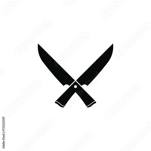 knife silhouette logo design concept