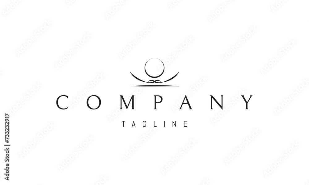 A vector logo with an abstract image of the moon with an infinity symbol at the base and the sun in the middle. A vector logo with an abstract image of the moon with an infinity symbol at the base and the sun in the middle.