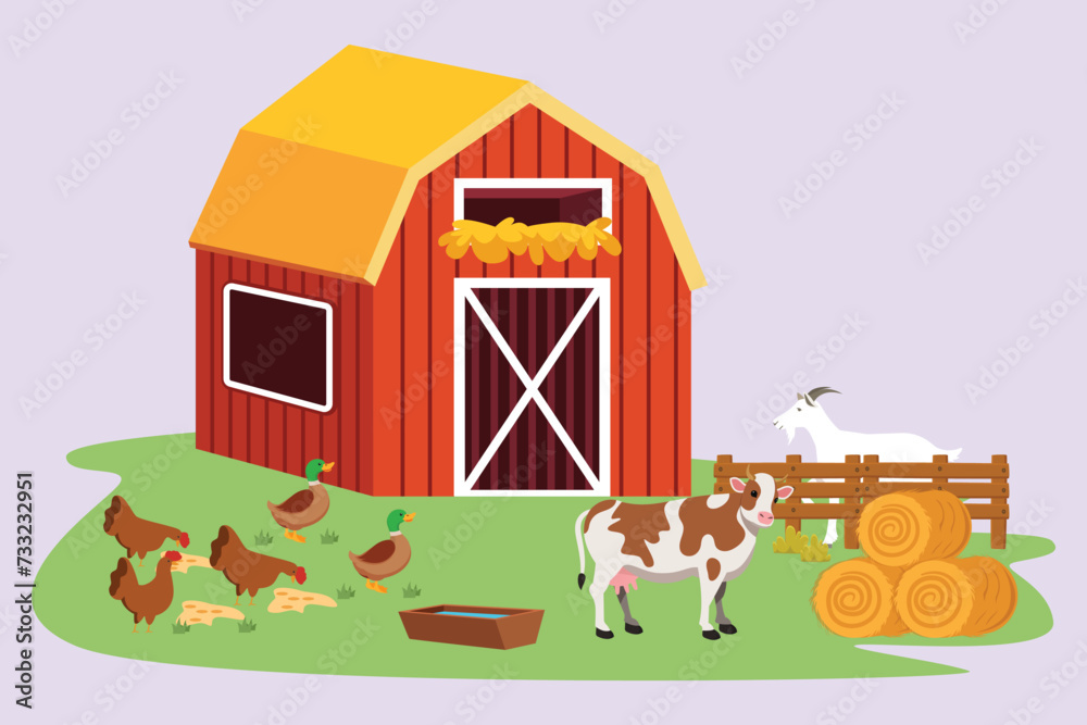 Naklejka premium Farmer activity. Agricultural concept. Colored flat vector illustration isolated.