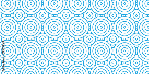 Modern diamond geometric waves spiral pattern and abstract circle wave lines. blue seamless tile stripe geomatics overlapping create retro square line backdrop pattern background. Overlapping Pattern.