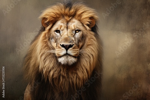 Image of a male lion. Ai generated