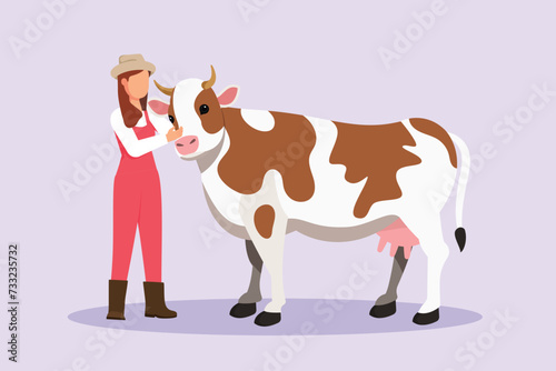 Farmer activity. Agricultural concept. Colored flat vector illustration isolated.