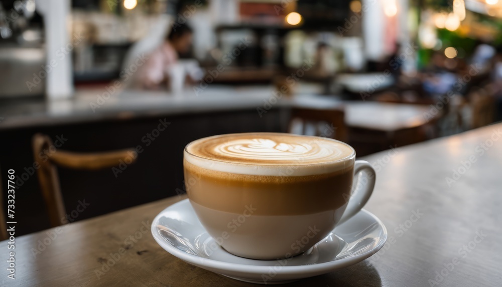 A cup of coffee with a foamy top on a table A cup of coffee with a foamy top on a table