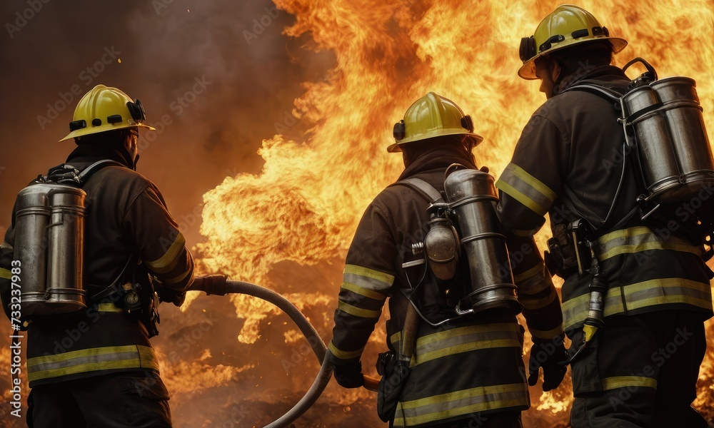 Inferno Mastery: Brave Firefighters Tame Blazing Object in Dazzling Display Inferno Mastery: Brave Firefighters Tame Blazing Object in Dazzling Display