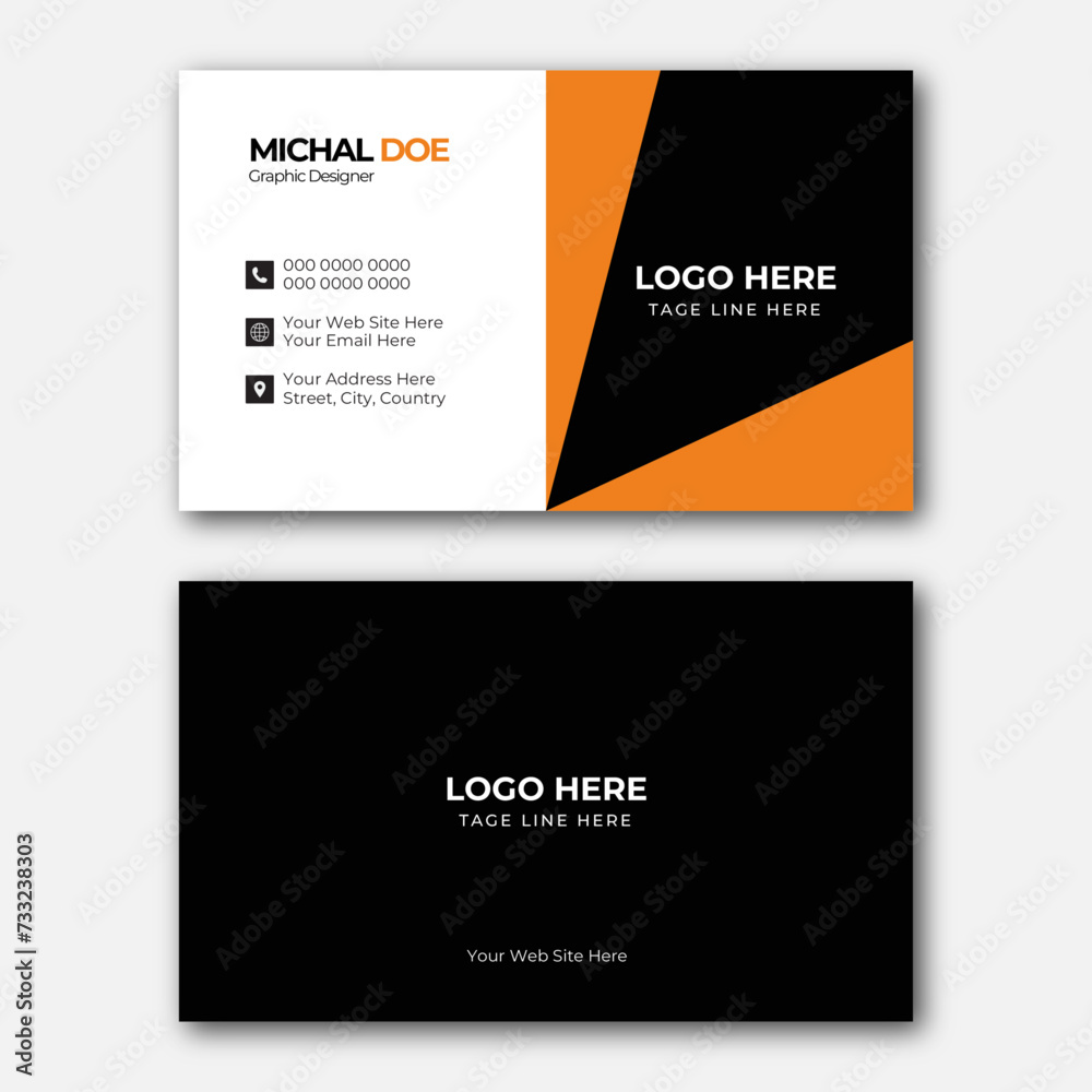 Modern and simple business card design. Double-sided creative business card vector design template. Vector illustration design. Horizontal layout, Print... Modern and simple business card design. Double-sided creative business card vector design template. Vector illustration design. Horizontal layout, Print...