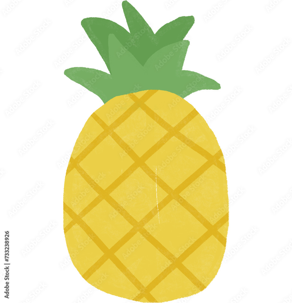 Pineapple hawaii fruits illustration on transparent background fruits illustration on transparent background