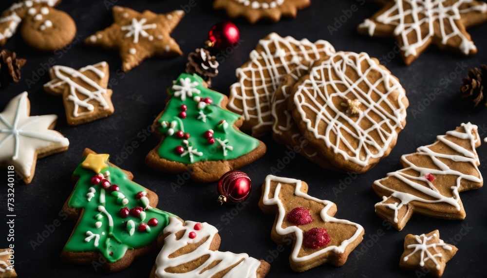 A table full of Christmas cookies A table full of Christmas cookies