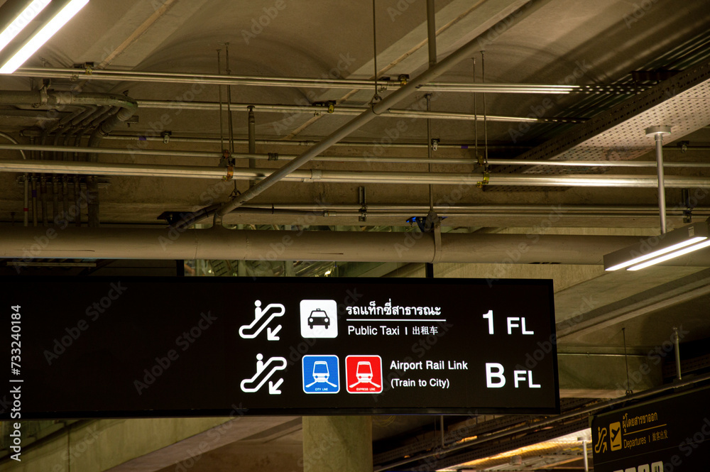 Navigation signs that can be seen along Public places such as airport, train station