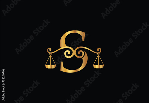 Low firm logo with latter S vector template, Justice logo, Equality, judgement logo vector illustration