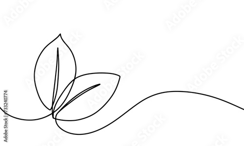 illustration of leaf continuous line