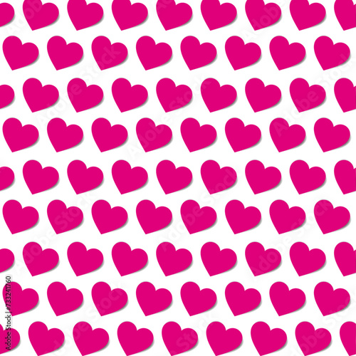 Pink heart diagonal pattern on a white background.