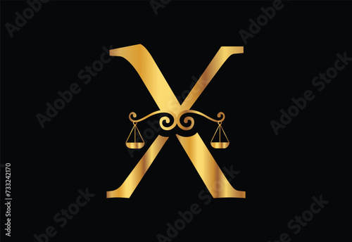 Low firm logo with latter X vector template, Justice logo, Equality, judgement logo vector illustration