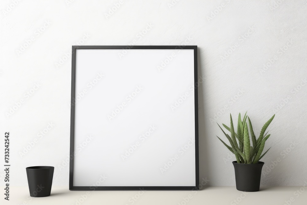 Mock up empty black frame. Ai generated Mock up empty black frame. Ai generated