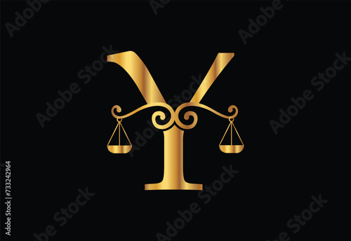 Low firm logo with latter Y vector template, Justice logo, Equality, judgement logo vector illustration
