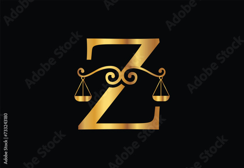 Low firm logo with latter Z vector template, Justice logo, Equality, judgement logo vector illustration