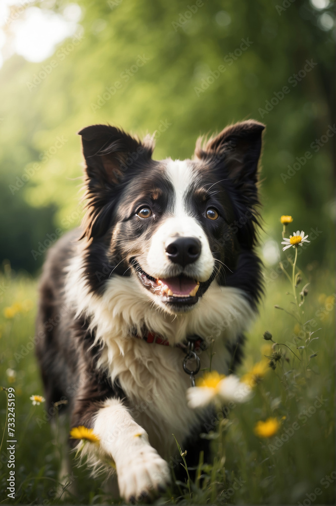 joyful playful young border collie,