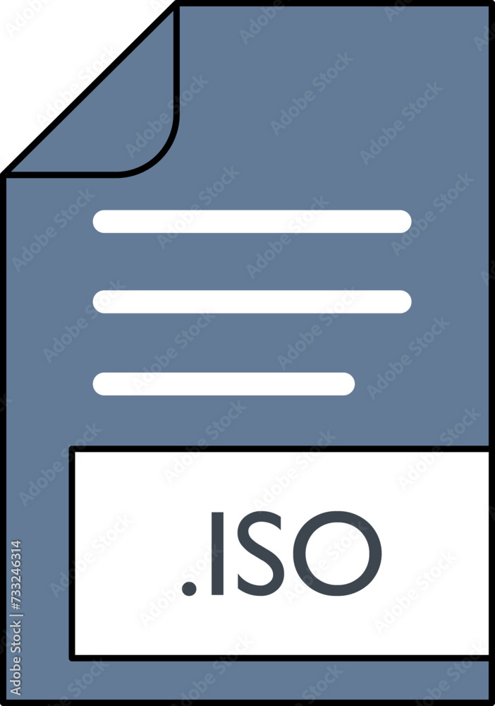 ISO File format Icon outline and fill ISO File format Icon outline and fill