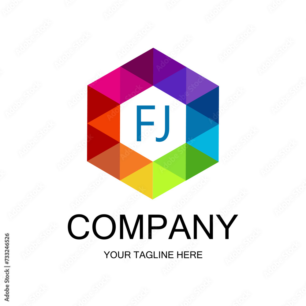 Obraz premium FJ letter logo creative design with vector graphic, FJ simple and modern logo.