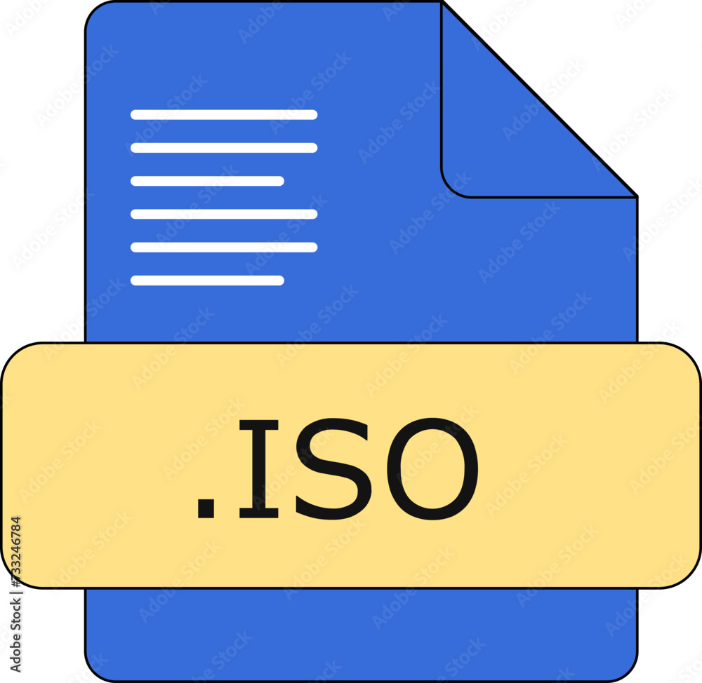 ISO File Extension Icon Sweet Corn and Havelock Blue fill ISO File Extension Icon Sweet Corn and Havelock Blue fill