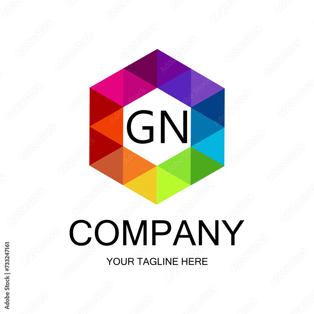 G N letter logo creative design with vector graphic, G N simple and modern logo.