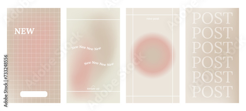 Y2k Aesthetic abstract nude gradient background with beige, pink, pastel, soft blurred pattern. Poster for social media stories, album covers, banners, templates for digital marketing