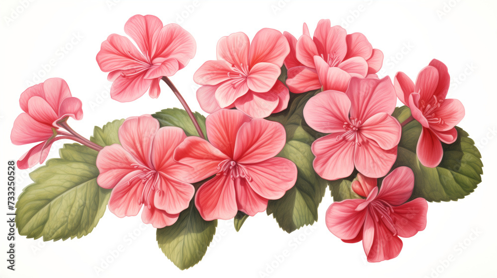 Red Flowers and White Background