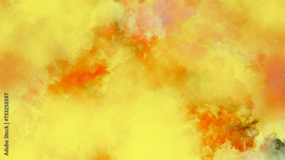 Red and yellow flame backdrop illustration. Abstract watercolor background for grunge design, card, templates.