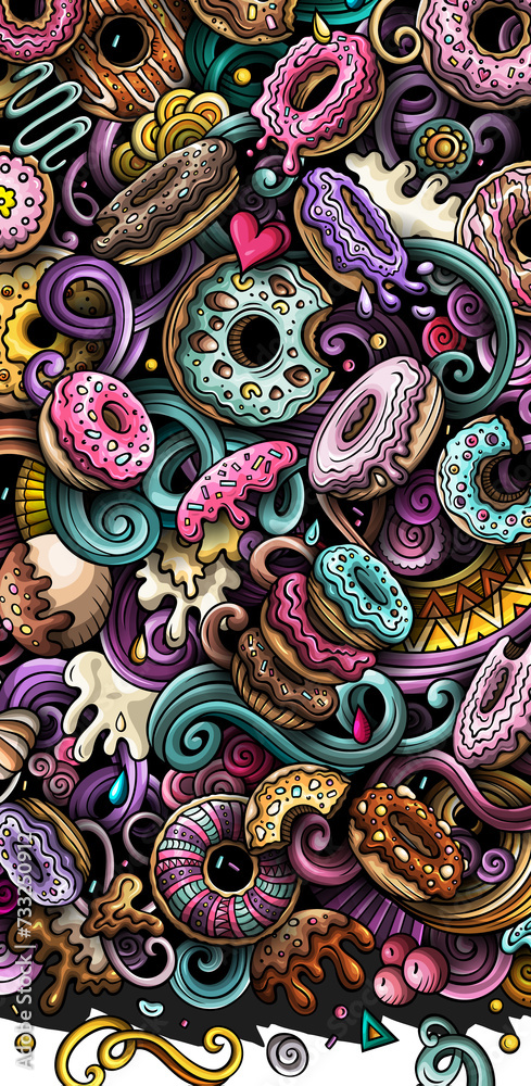 Donuts cartoon banner illustration
