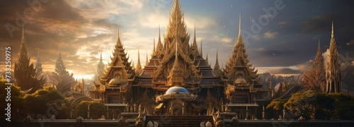 Illustration of a Thai temple photo