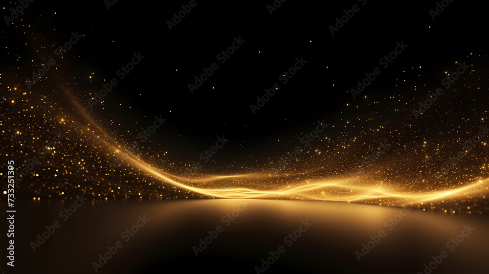 Fototapeta premium Award ceremony background, abstract shiny luxury golden light wave design element