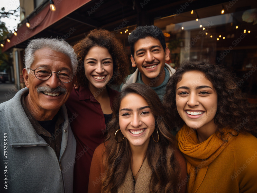 Portrait of Happy Indian and Asian Family. Portrait of Happy Indian and Asian Family.