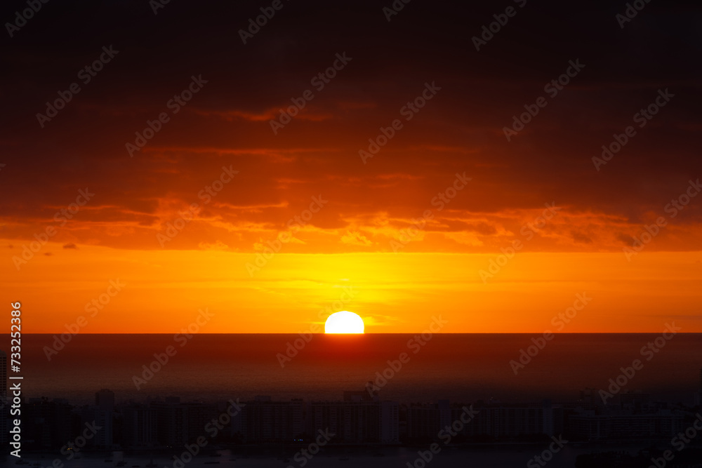 Beautiful sunrise over Miami South Beach on a winter morning Beautiful sunrise over Miami South Beach on a winter morning