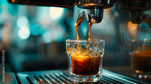 Coffee machine making fresh cup of espresso © Oksana