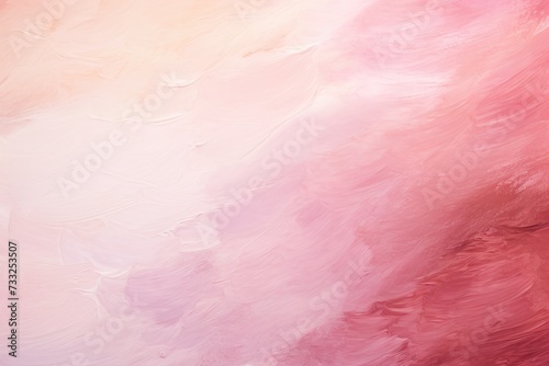 This photo captures a painting with a pink and white background, showcasing a vibrant blend of colors.